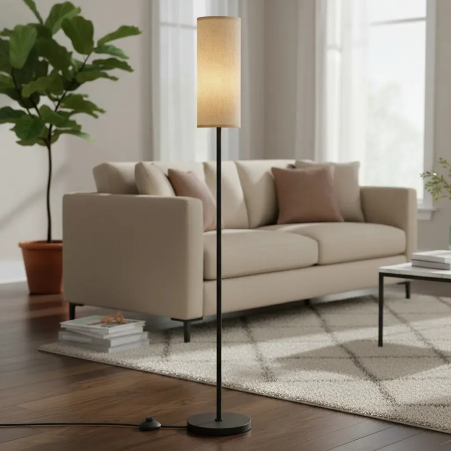 Lampara de Pie Decorativa Tela Rgb con Control (1,60m x Ø17cm)