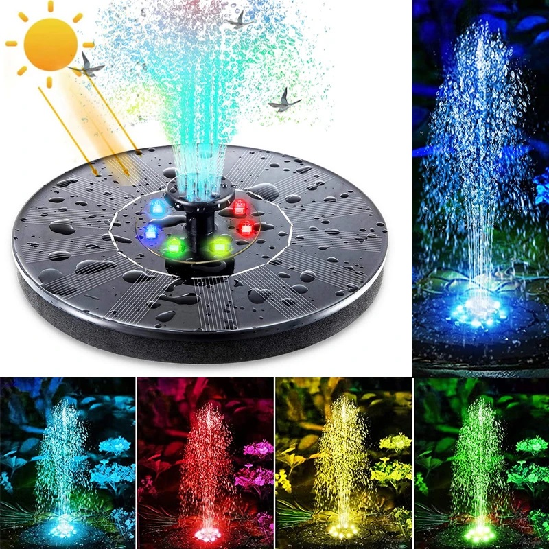 Fuente de Agua Solar con Luces