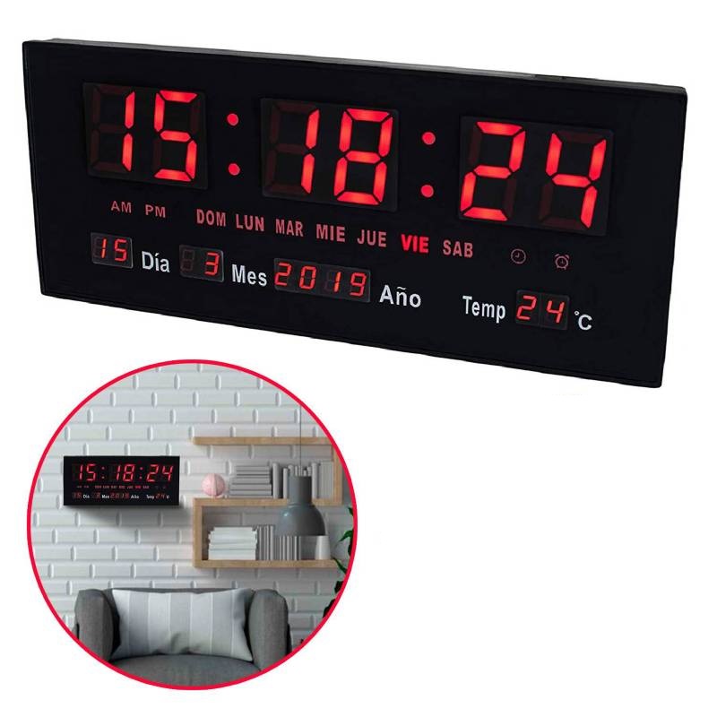 Reloj Calendario - Temperatura - Humedad 35x15cm