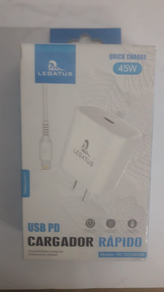 Kit Cargador 2 en 1 Lightning Carga Rapida 45W Usb C Legatus