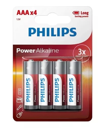 Pila Alcalina Philips AAA pack x4