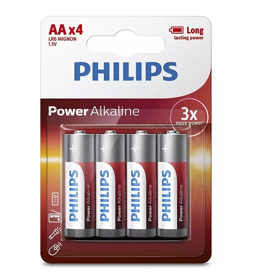 Pila Alcalina Philips AA pack x4