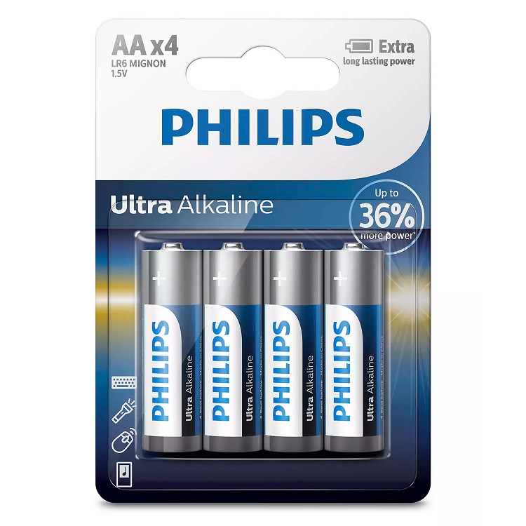 Pila Ultra Alcalina Philips AA pack x4