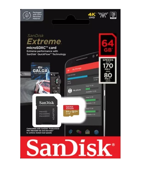 Micro SD Sandisk Extreme 64gb clase 10 170MB/s
