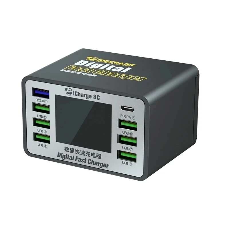 Cargador Multiple Digital Hub 8 puertos Usb + PD 50W Icharge 8C Mechanic