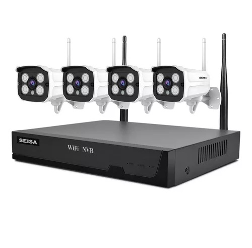 Kit de Seguridad Wireless Dvr Hdmi + 4 Camaras Full Hd 1080P 2mp