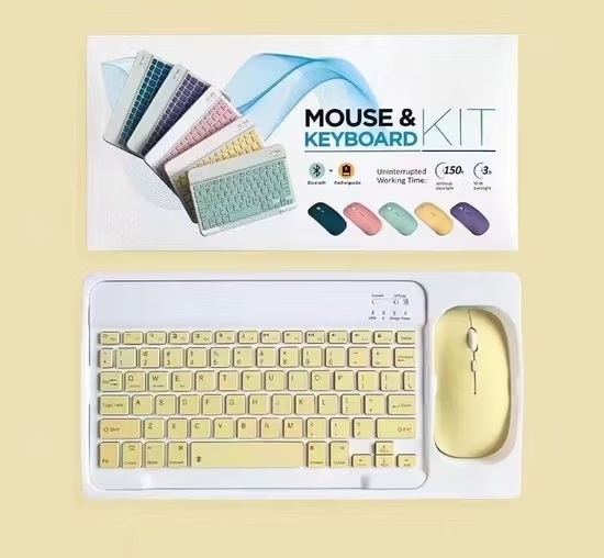 Kit Teclado Mouse Bluetooth Portatil Recargable