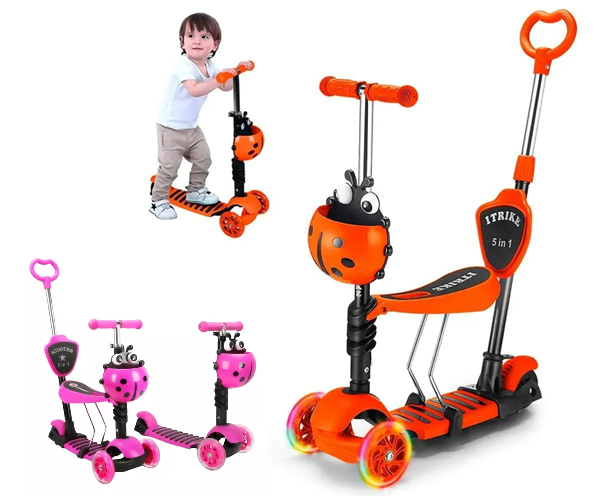 Monopatin Scooter 3 Ruedas 5 en 1 Luces