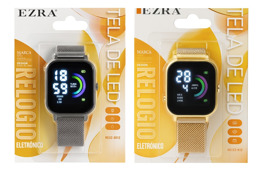 Reloj Pulsera Digital Malla Metalica Cuadrado