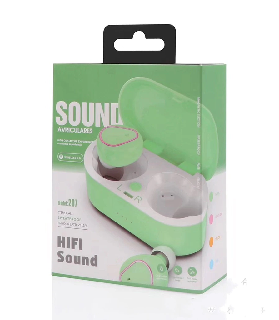 [6918888964540V] Auricular in ear BT 5.0 HIFI 207 Verde