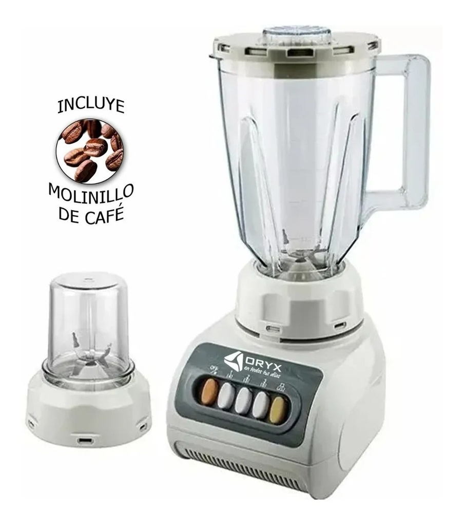 [OR-L500R] Licuadora Oryx 4 Velocidades 1.5l con Molinillo 500w