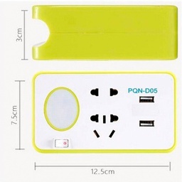 [6988816549712 CR-D05] Adaptador Enchufe 2 usb, interruptor Patas Argentinas