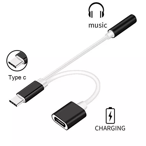 [500853] Adaptador Tipo C a Mini Plug 3.5mm Cargador Auxiliar OTG &amp;