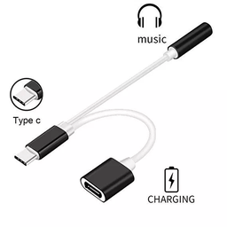 [500853] Adaptador Tipo C a Mini Plug 3.5mm Cargador Auxiliar OTG &amp;