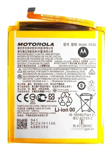 [B1027 718293126657] Bateria Motorola Moto E6s / E6 Play / E6i KS40 Original