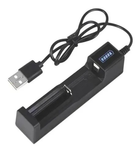 [502201 LN935] Cargador Usb Universal para Pila Tactica / Bateria 18650 500mah