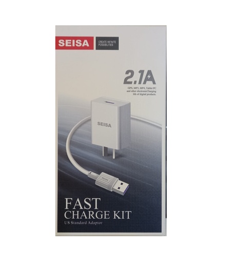 [6970791124824 T-C01C] Kit Cargador 2 en 1 Tipo C 2.1A T-C01