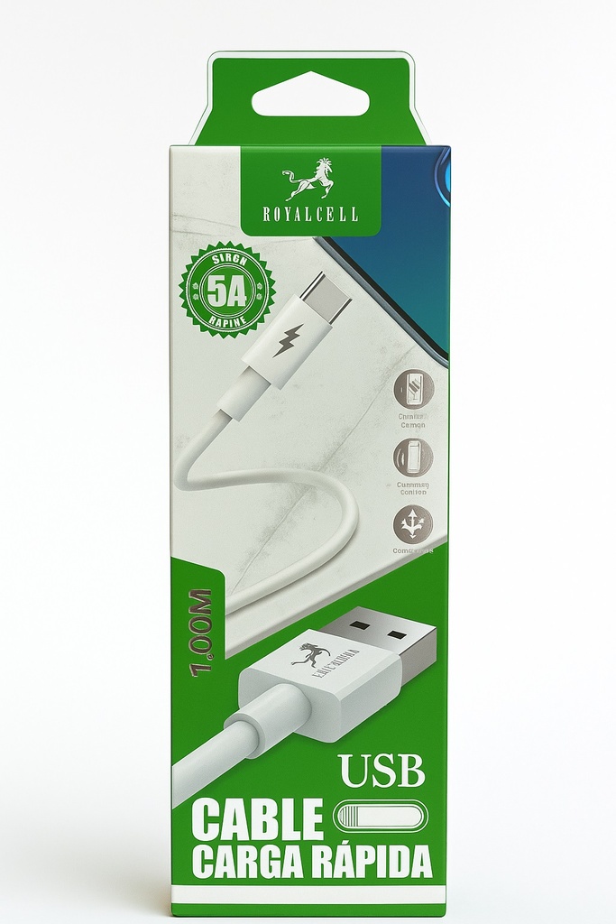 [7796350506349 503145] Cable de Datos Carga Rapida 5A Tipo C RC-Y00