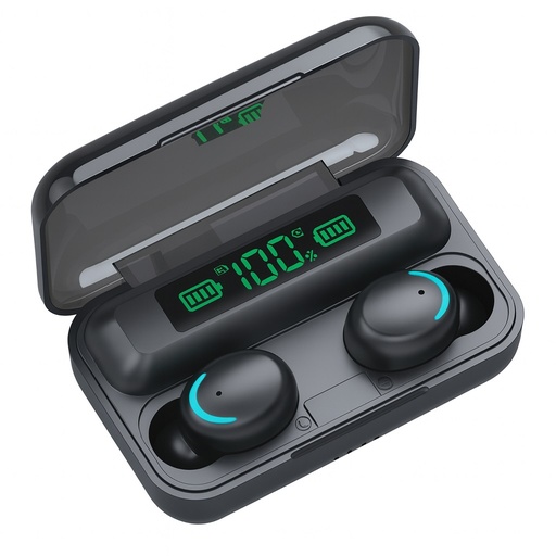 [502631] Auricular Bluetooth 5.1 Doble TWS F9-5 con Base Cargadora
