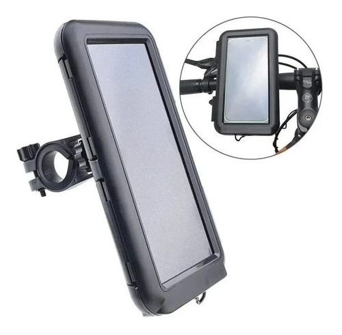 [6290132578001] Soporte de Celular Funda Impermeable Rigida para Moto Bicicleta 6.8" DS-DC1