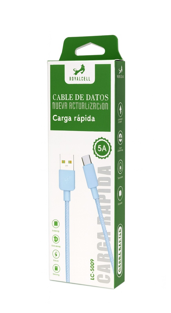 [503189] Cable de Datos Carga Rapida 5A Tipo C Cordon RC-5009