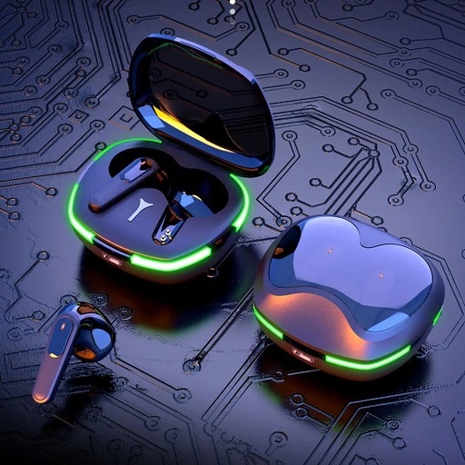 [7796350509883] Auricular Bluetooth 5.4 Doble RW-P060 con Base Cargadora