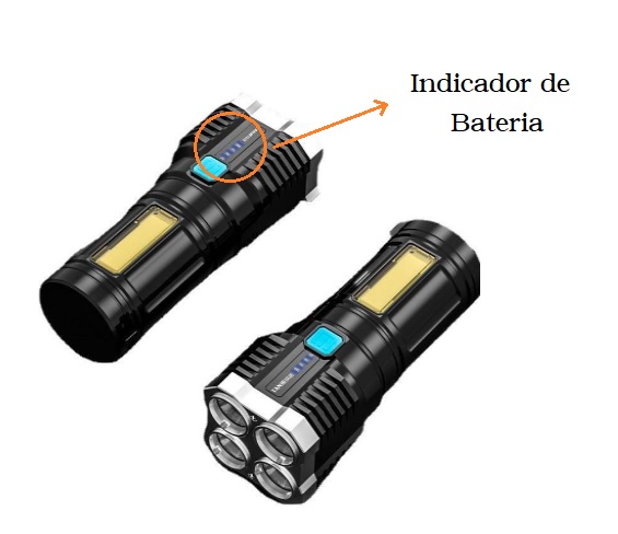 [6290132577578 503333] Linterna Led 4 lamparas Recargable L-S03