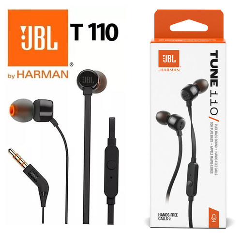 [1200130022807] Auricular Intra manos libres JBL Tune 110 Negro (ORIGINAL)