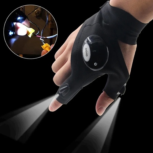 [161630 381496] Par de Guantes de Trabajo sin Dedos con Luz Led