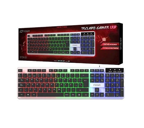[7798137720238 7798137725776] Teclado Multimedia Usb Gamer Retroiluminado Noga NKB-T100