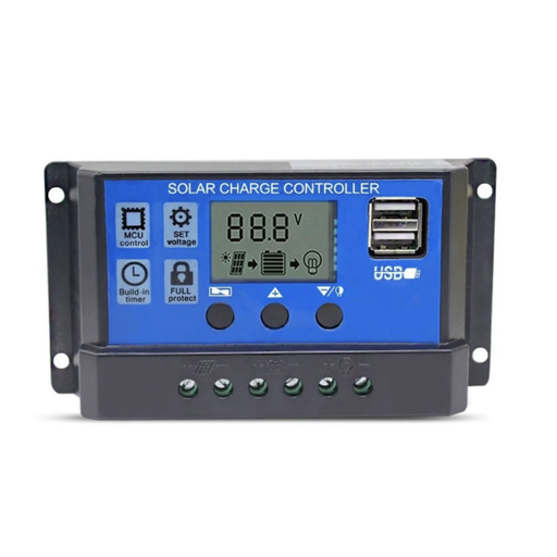 [1274] Regulador PWM 12/24V x 10A con Display y cargador USB