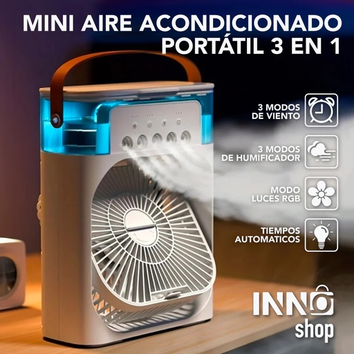 [504078 6974568121641] Ventilador refrescante con microgotas Usb con Inclinacion y Luces (16x21cm)