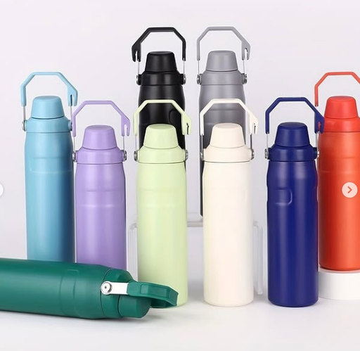 [504456] Botella Termica Doble Tapa con Manija 1000ml (Fucsia)