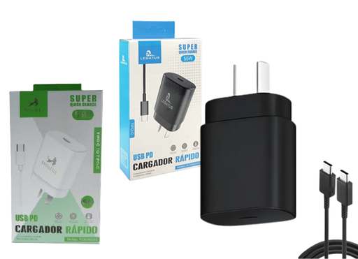 [7796350515310 504459 RC9006000D] Kit Cargador 2 en 1 Legatus / Royalcell PD 55W Tipo C
