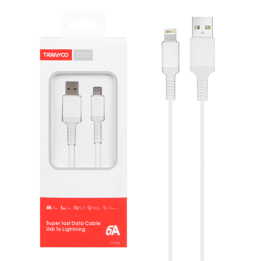 [6970791124923] Cable Carga Rapida 6A Lightning Tranyoo T-X19i