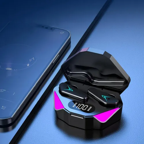 [504615] Auricular Bluetooth V5.3 Doble con Base Cargadora JK602