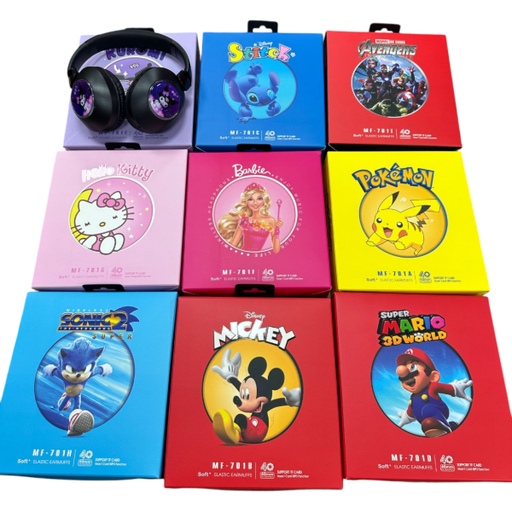 [6916519912854] Auricular Vincha Bluetooth Micro Sd Personajes MF-701 Pokemon
