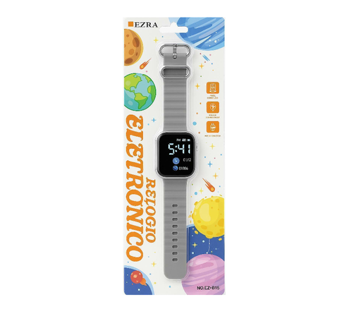 [EZ-B15] Reloj Pulsera Digital Engomado Cuadrado