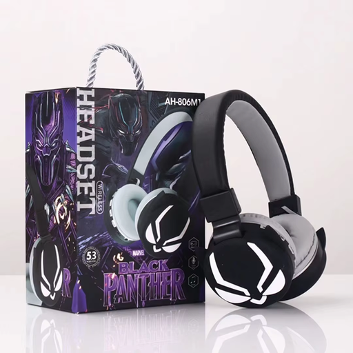 [6900245280431] Auricular Vincha Bluetooth Micro Sd Personajes 806-43 Pantera Negra