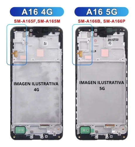[504838] Modulo Samsung A16 / A166 con marco negro (ORIG Premium)