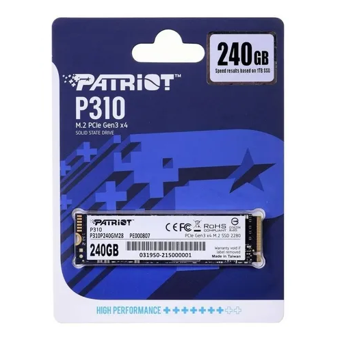 [0814914029077] Disco de Estado Solido SSD Patriot P310 M.2 240gb PCie Gen3