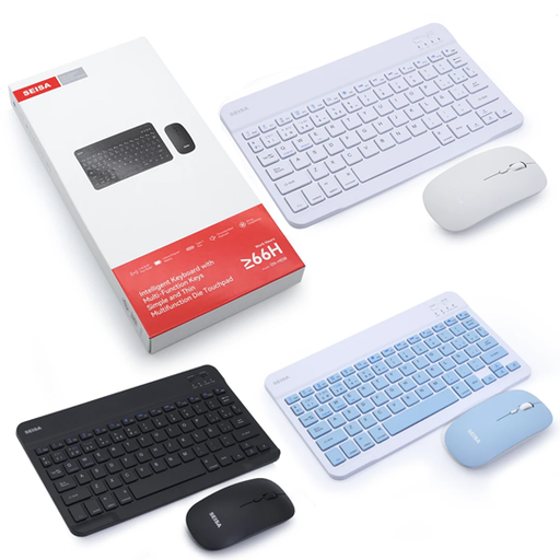 [6290132591079] Kit Mini Teclado Mouse Bluetooth Ultra Slim Recargable 10" Seisa DN-H038