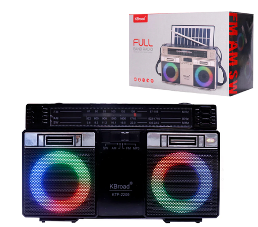 [KTF-2209] Radio KTF-2209 Bluetooth FM AM Usb Sd Aux Panel Solar Recargable
