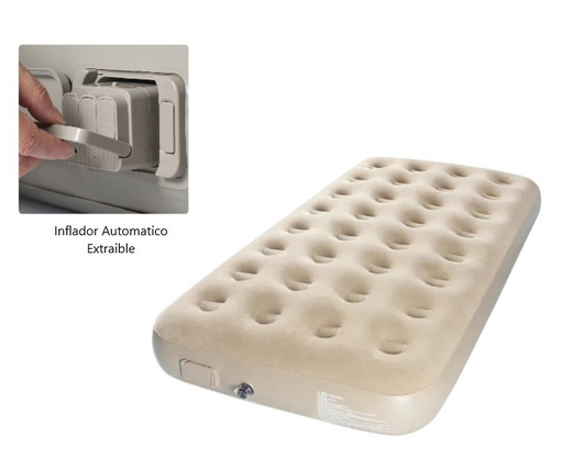 [ICO-160915] Colchon Inflable de 1 Plaza con Inflador Automatico (198x100x25cm)