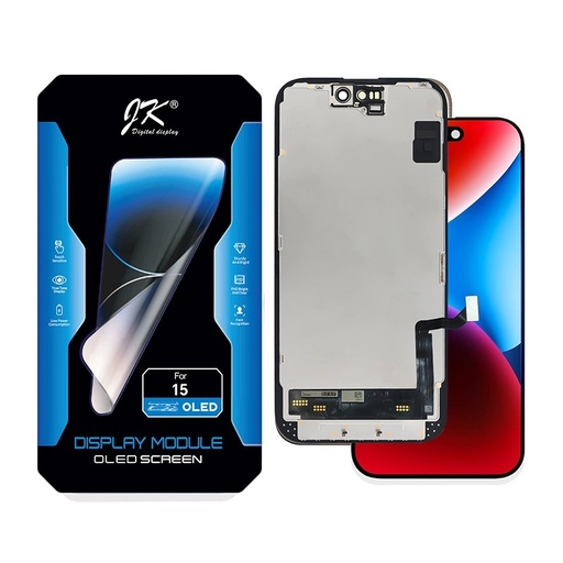 [505009] Modulo Iphone 15 negro (ORIG Soft Oled) IC Removible JK