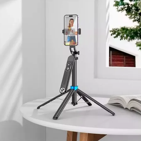 [6290132589968] Cuadripode Baston Selfie Aluminio Disparador Bluetooth 180cm 360° P515