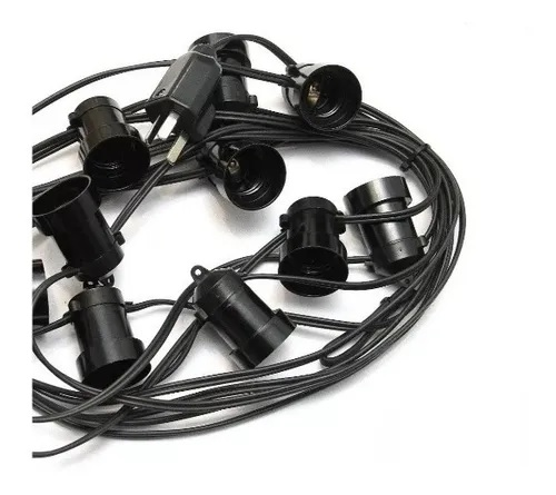 [505035] Guirnalda Kermese 10 porta lamparas exterior sin focos 10m