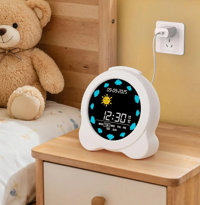 [6290132592878] Reloj Despertador Digital Entrenador de Sueño Infantil Usb (12,5x14cm)