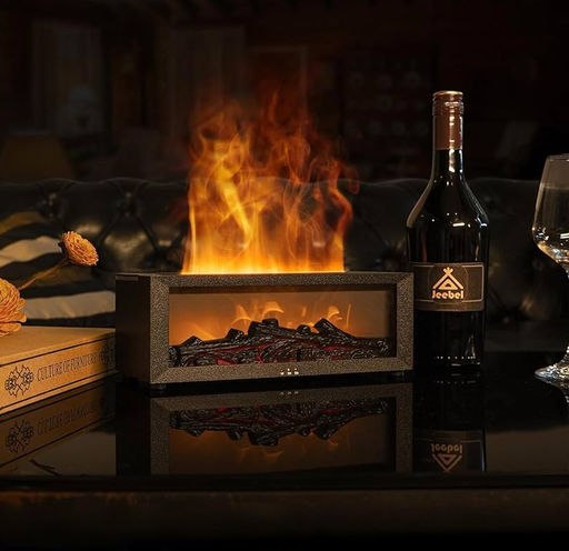 [6290132591918] Aromatizador Humidificador Ultrasonico con Luz simil Chimenea (21x8,5x10cm)