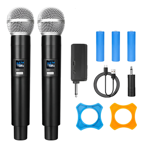 [6290132589830] Set de 2 Microfono Profesional Inalambrico UHF con Display GE5-2